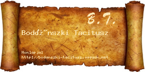 Bodánszki Tacitusz névjegykártya